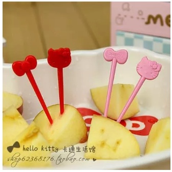 Set Garpu Buah Cake Bento Isi 8 Kucing Pink Merah Garpu Bekal Makanan Food Pick Kucing Lucu