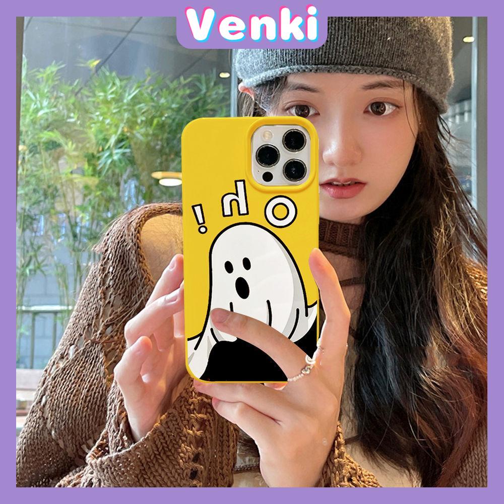 Case iPhone 14 Pro Max TPU Soft Case Cartoon Cute Ghost Glossy Yellow Candy Case Camera Protection Shockproof For iPhone 14 13 12 11 Plus Pro Max 7 Plus X XR