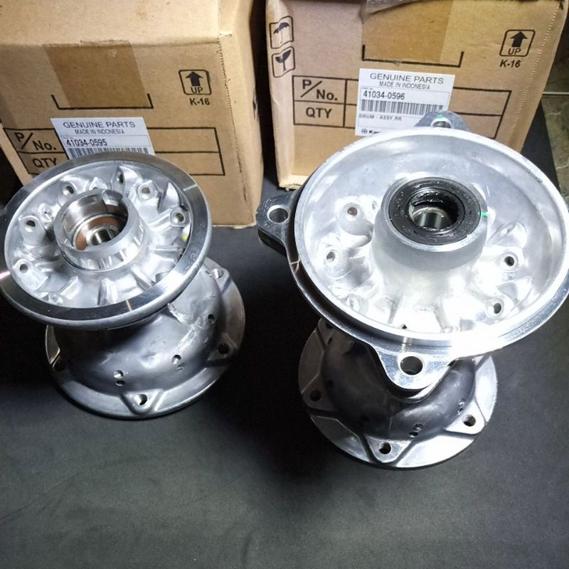 Tromol Set Depan Belakang Ori KLX 150 S L BF & Dtracker Lubang 36 riginal kawasaki
