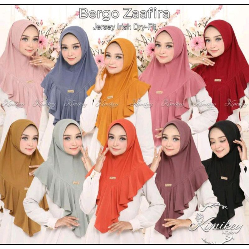 ZAAFIRA Kimikey Hijab Jilbab Instan Premium Jersey Irish Dry Fit Kerudung