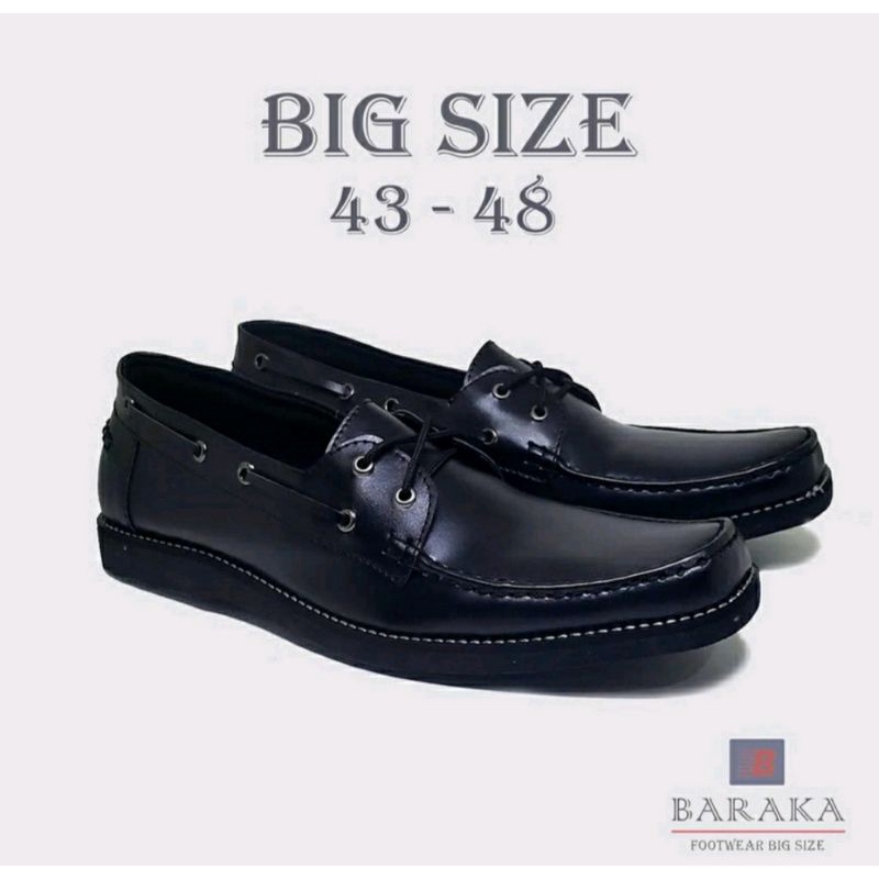 Sepatu Pantofel Pria MK-G4 Black Full Kulit Ukuran besar 43-44-45-46-47-48 Sepatu Kerja Kantoran Formal JUMBO Bule Luar Negri Kaki Besar, 44