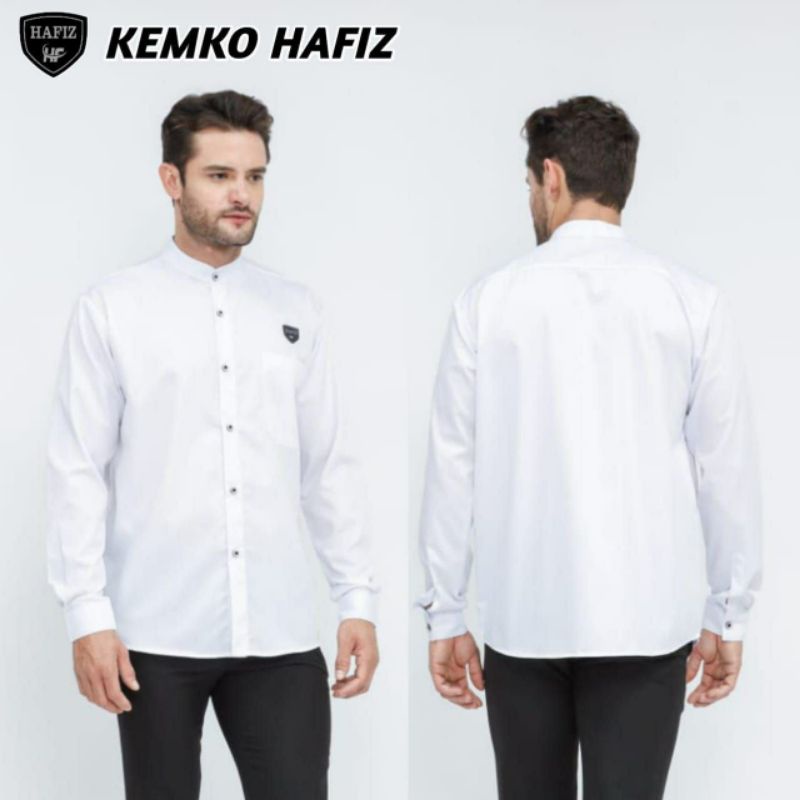Baju Koko Putih Lengan Panjang Kemeja Koko Putih Pria Lengan Panjang