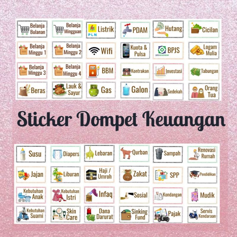 

Label Sticker Binder/ Dompet Keuangan Budgeting (isi 8pcs)