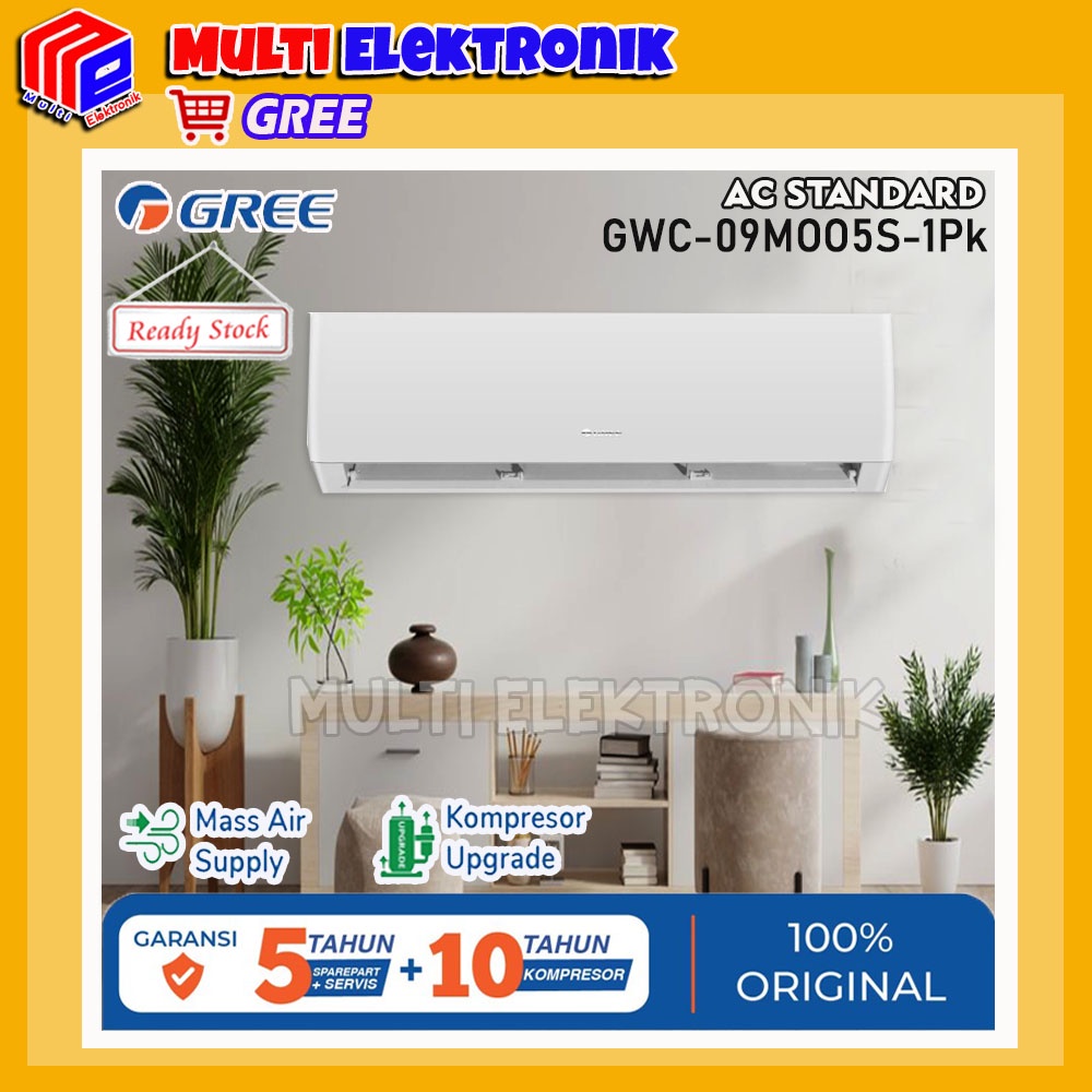 Gree AC Standar / AC 1 PK (Indoor &amp; Outdoor) - Garansi Resmi