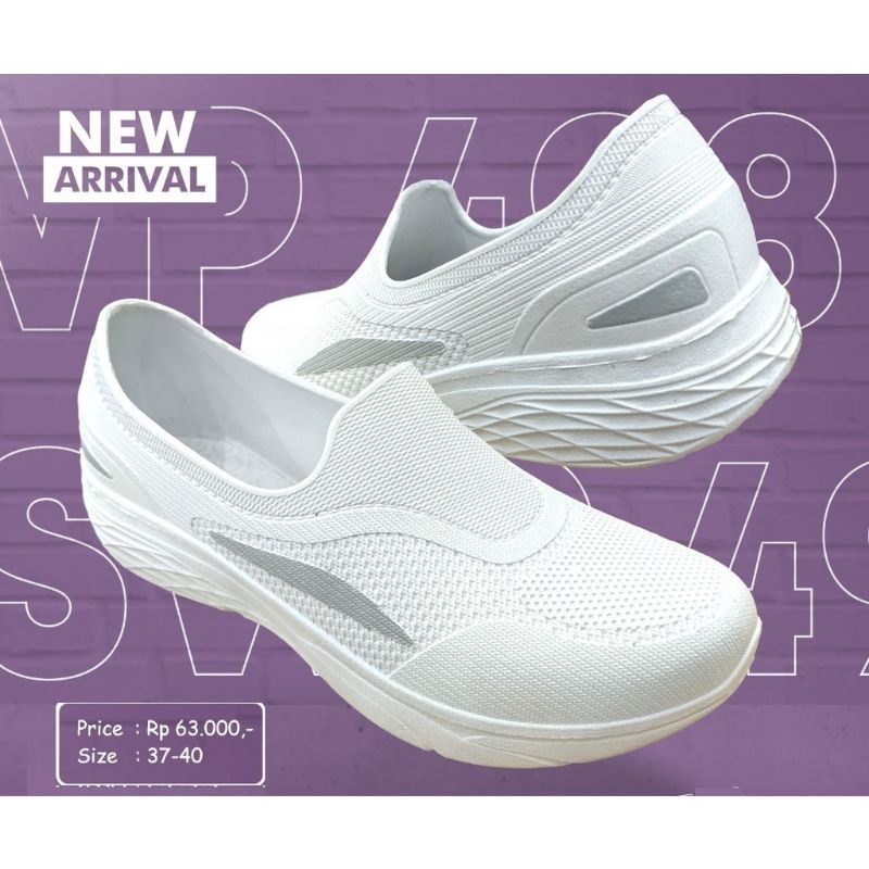 SEPATU SLIP ON KARET ATT SWP 498 PUTIH(37-40)