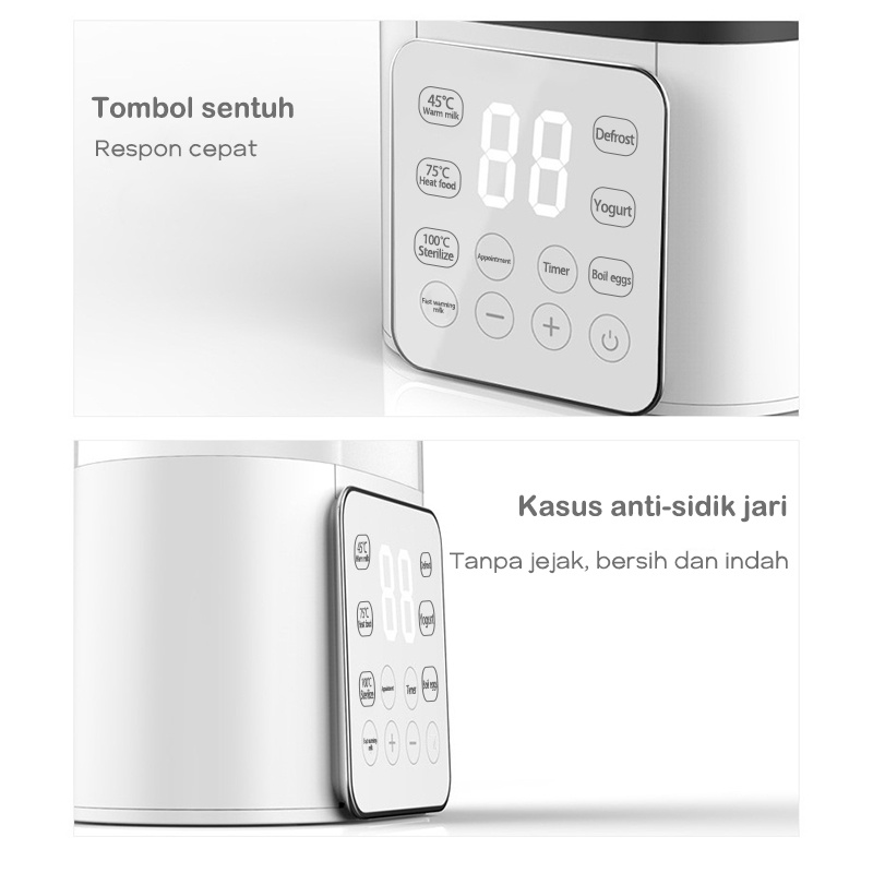 DADAWARD Smart Bottle Warmer/ Sterilizer Botol Bayi/ Penghangat Asi Baby Safe Multifungsi 220W/ Penghangat Susu Bayi/ Sterilisasi Botol Layar Besar Led/ Milk Warmer/Penghangat asi/Baby Feeding Bottle Warmer Heater Bottle sterilizer