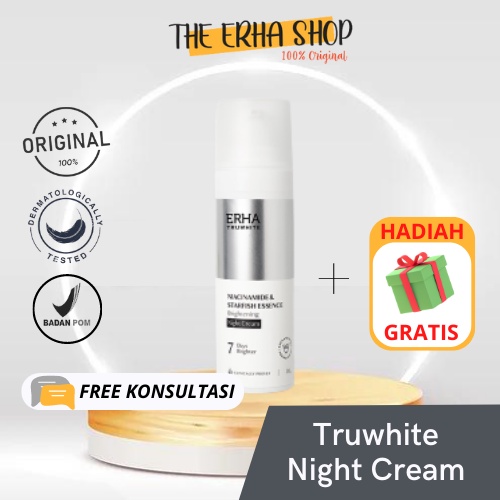ERHA Truwhite Niacinamide & Starfish Essence Brightening Night Cream 30g - Krim Pencerah Wajah - Erh