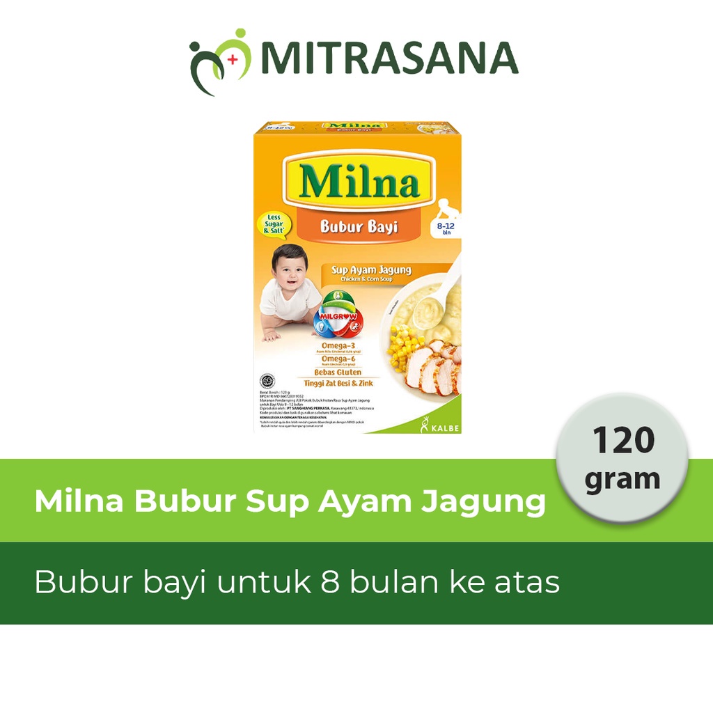 Milna Bubur Reguler 9 Bulan Sup Ayam Jagung 120gr