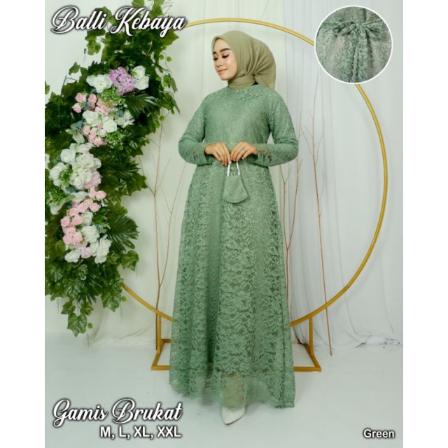 Permata Olshop / Kebaya Gamis Busui Brukat Modern / Gamis Pesta Mewah / Gamis Busui Kebaya / Gamis Modern