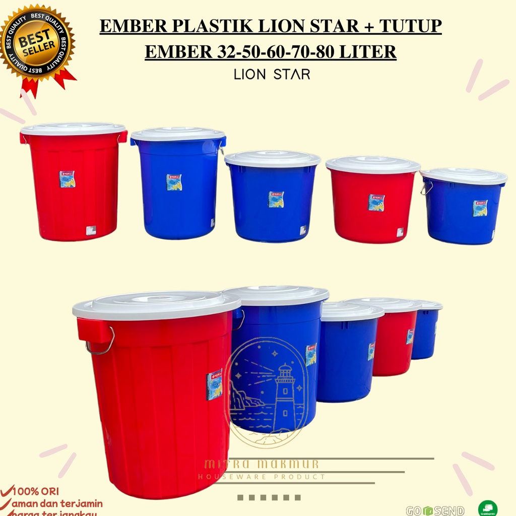 Jual Sale Ember Plastik Lion Star Tutup 32 50 60 70 80 Liter Ember Top Brand Shopee Indonesia 8458