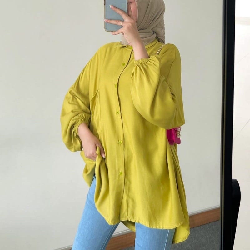 Kemeja Rayon Twill Oversize LD 140cm Jumbo