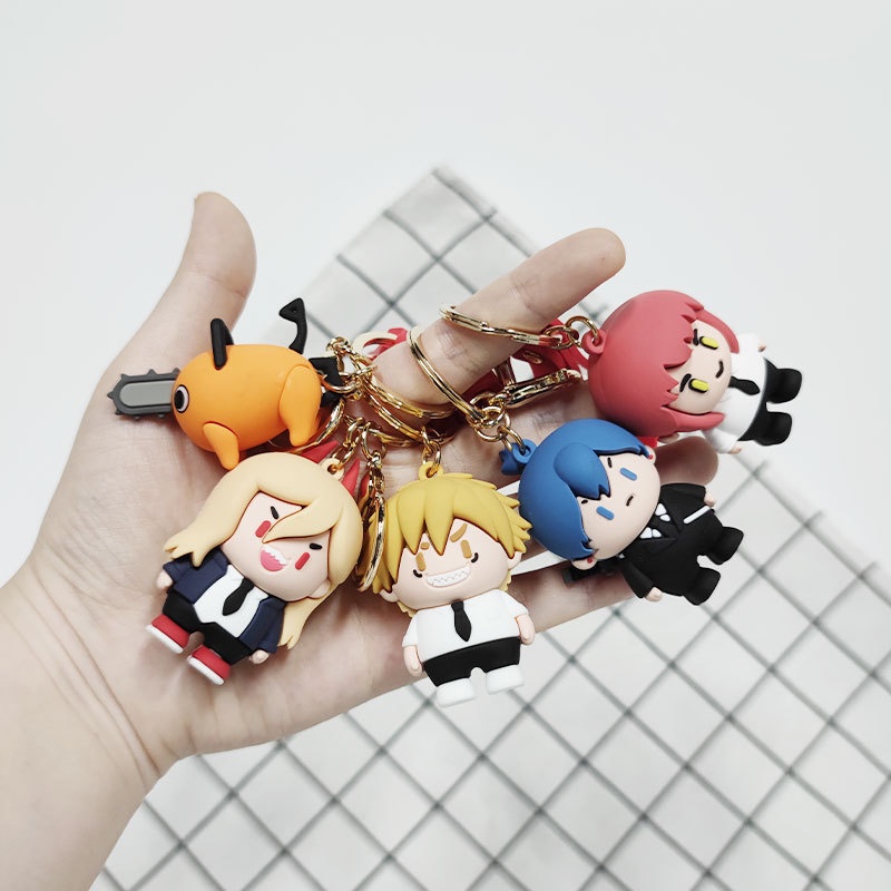 Gantungan Kunci Chainsaw Man Keychain Anime Pochita Denji Power Makima Aki Key chain