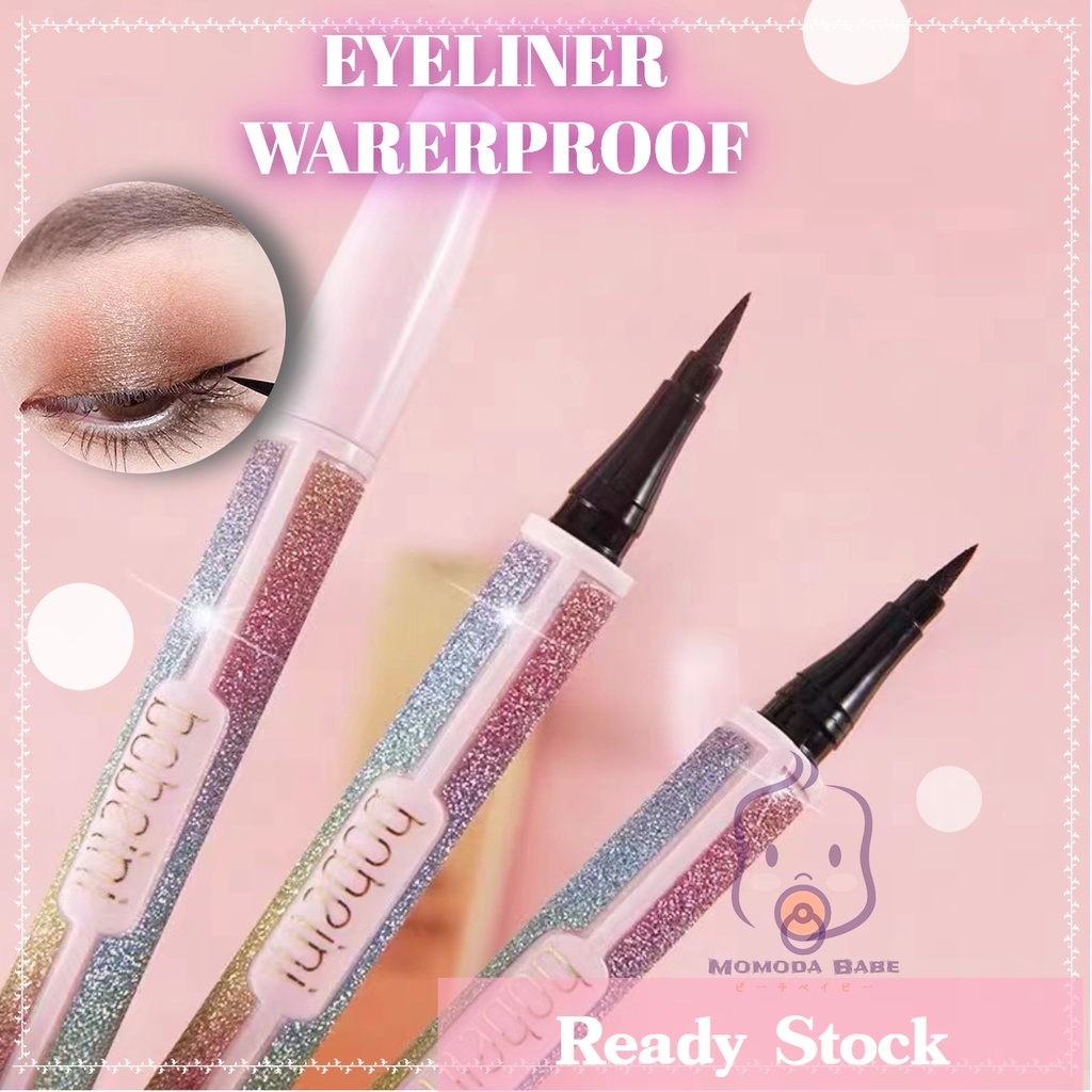 MOMO Eyeliner Waterproof Pen Anti Air Cair Eyeliner Pensil Pergi Dengan Mascara Dan Bulu Mata Make Up Eyeliner