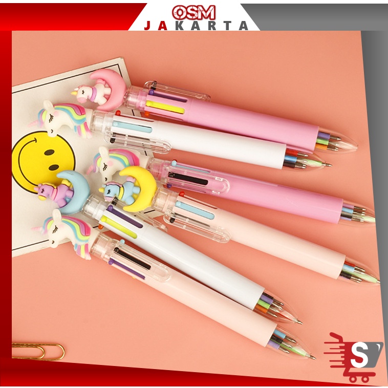 

OSM JKT S5617 Pena Unicorn Multicolor 6 Warna / Pena Mekanik 6 Warna Karakter Unicorn Moon / Pulpen Unicorn Lucu / Alat Tulis Kerja