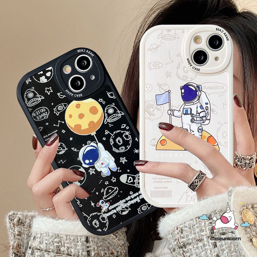 Case NASA Merk Trendy Realme C55 C25Y C53 C21Y C11 C15 C35 C25s C25 C12 C31 C17 C30 C21 C2 C3 C17 C20 10 Pro Plus 8 5 9i 8i 8Pro 6i 5i 6s 6 7i Kartun Astronot Luar Angkasa Lembut Sarung