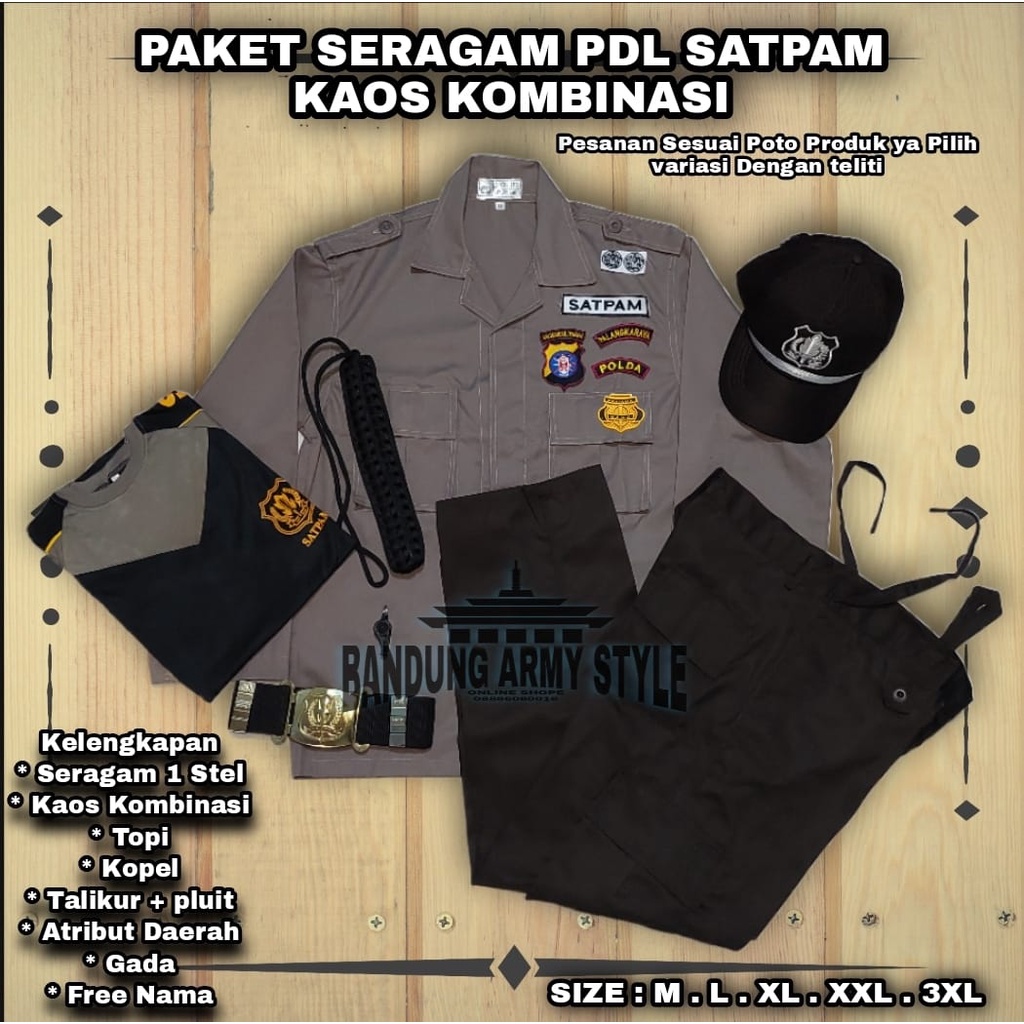 Seragam security terbaru / Seragam PDL terbaru LENGKAP / Seragam Security Coklat / Seragan security