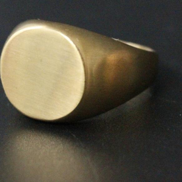 Cincin Titanium Gold Ring Oval Plate Cincin Emas Couple Ring Signet