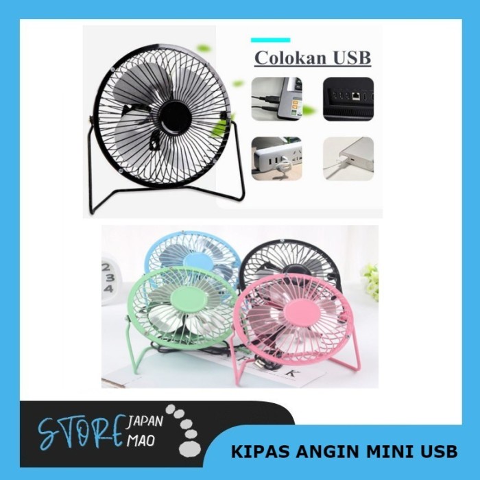 kipas angin Kipas Angin USB Bahan Besi USB Mini Fan Merek Yazuho A18-Hitam - RANDO - random(X9G8) ki