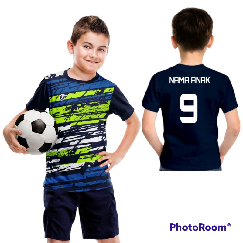 KAOS BOLA ANAK PAKE NAMA DAN NOMOR/JERSEY FUTSAL ANAK PAKE NAMA DAN NOMOR