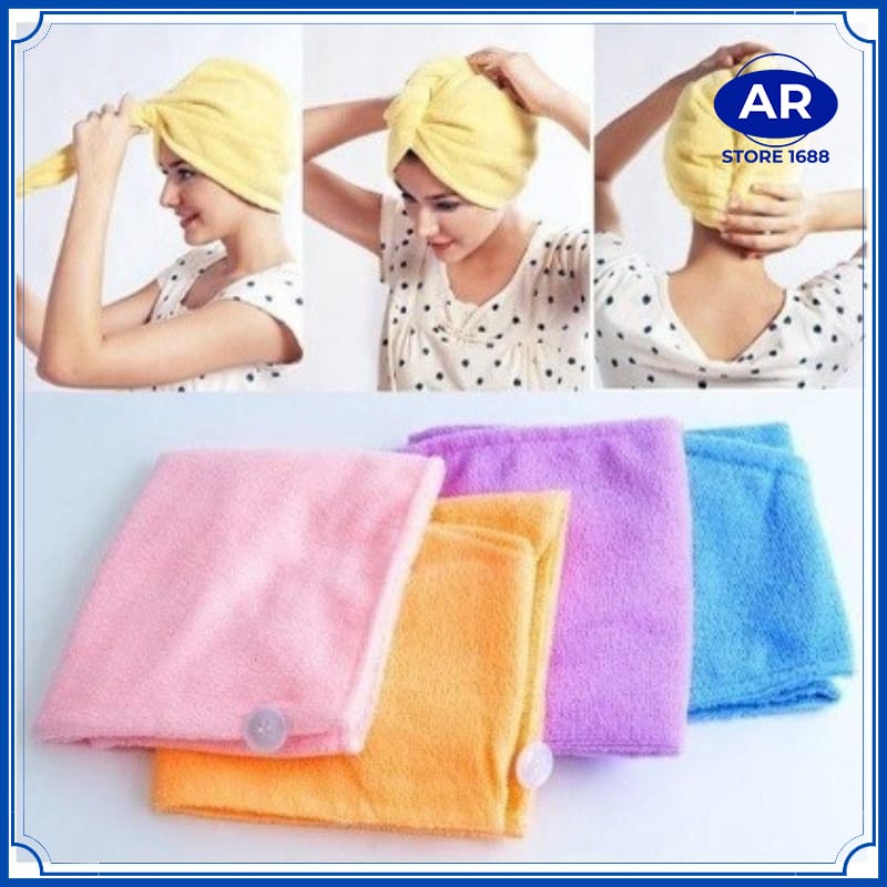 Handuk Rambut Keramas Hair Dryer Fleece Cepat Kering Fiber Magic Towel Lembut Handuk Turban Pengering Rambut-[AR STORE1688]