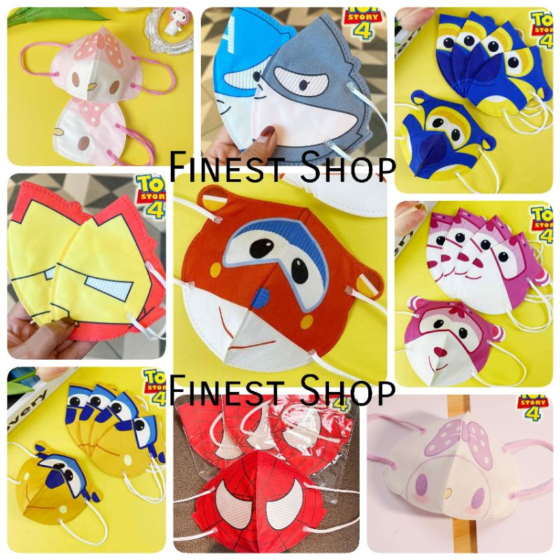 10 PCS Masker 3D Anak Dewasa Bayi Anti Debu Baby Korean Mask Cute Face Mask Karakter Lucu Cinnamonroll Animal Kitty Melody Ultraman Spiderman Panda Superwings Iron Man Masker Lucu