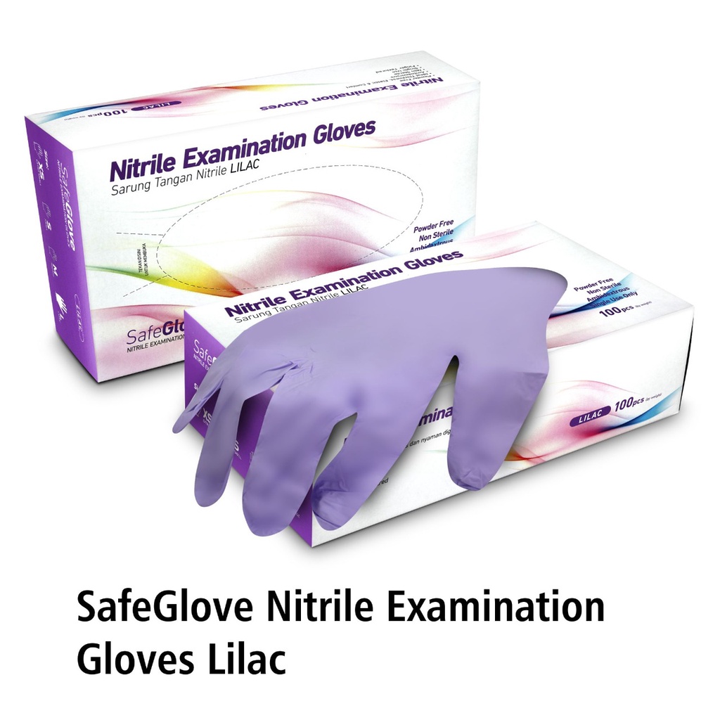 Sarung Tangan Nitrile Lilac Box Isi 100 Pcs OJM