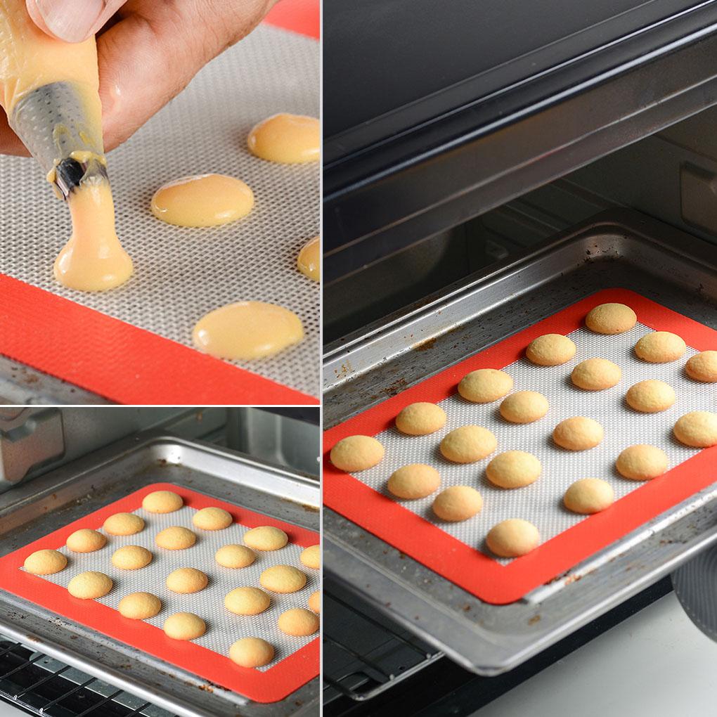 Paket 3pcs Kue Cupcake Biskuit Cookies Oven Baking Mat Silicone Kneading Pads Cuci Piring Aman Tahan Air Perlengkapan Bakery