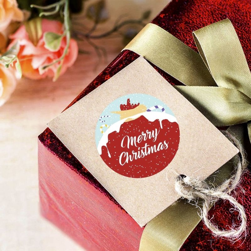 

Stiker Natal Sticker Segel Christmas Motif Lucu - ISI 10 PCS