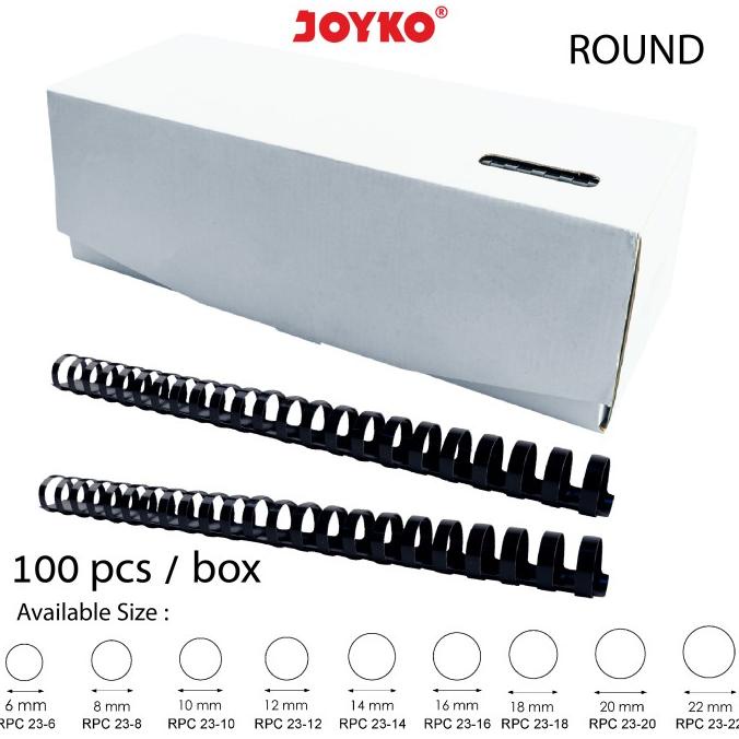 

Joyko Binding Ring Plastic Comb Spiral Jilid Round F4 1 Box 100 Pcs