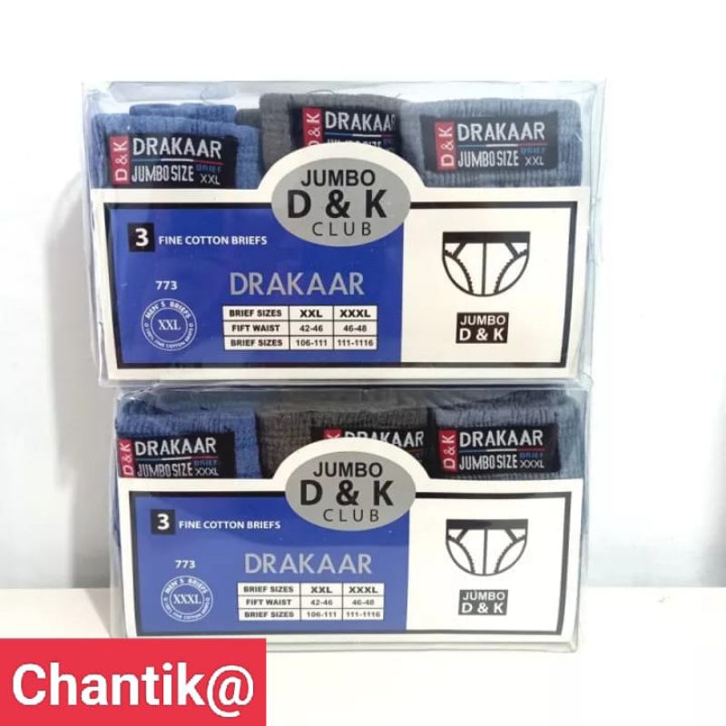 DRAKAAR MIKA CD PRIA katun sekotak isinya 3Pcs