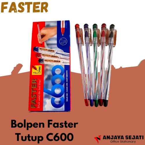 

Bolpen Faster C600 | Pulpen Faster Hitam Biru | Pen C600 | Lusinan