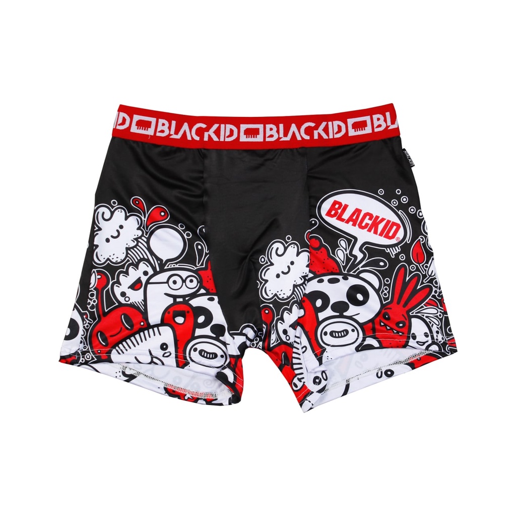 Black ID - Boxer Brief Full Print Pria | Black Kido