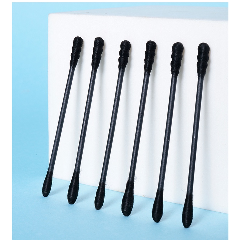 Cotton Bud Box Hitam A653 Cotton Swab Black Bersih Steril Cotton Swabs