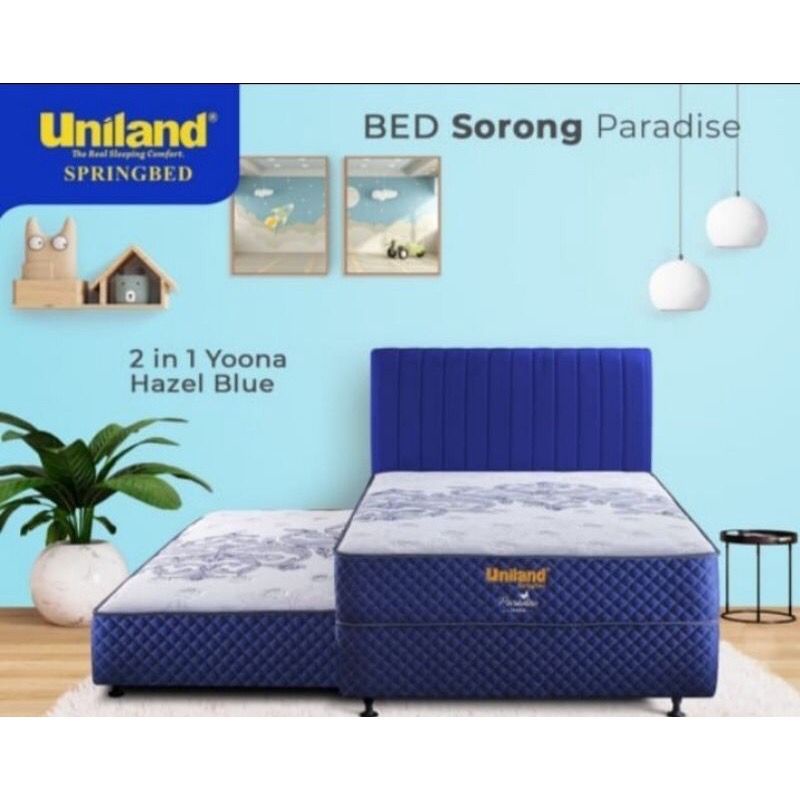 Twin Bed 2in1 Paradise Yoona Uniland Kasur Sorong Bonus 2 Bantal