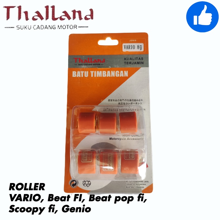 Roller VARIO, Beat FI, Beat pop fi, Scoopy fi, Genio MERK THALLAND 8 9 10 GRAM