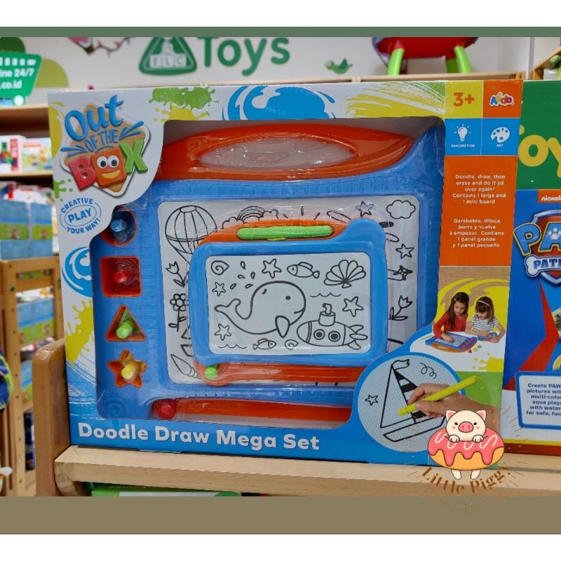 Addo out of the box doodle draw mega set mainan papan tulis anak