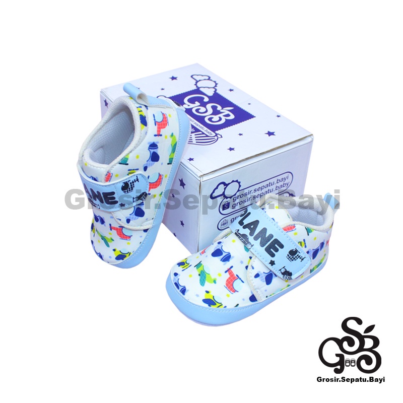 Sepatu Bayi - Baby Shoes - Prewalker  | 2-12 bulan | PLANE pesawat BIRU ringan &amp; fleksibel