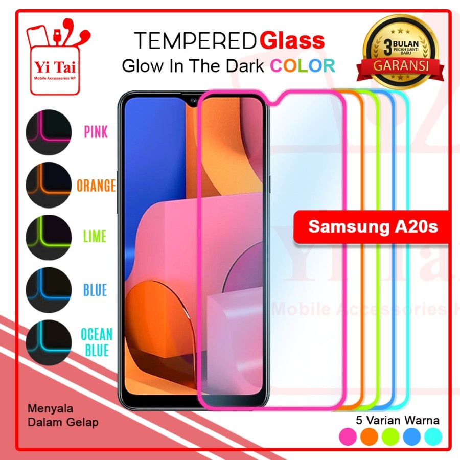 TEMPERED GLASS GLOW IN THE DARK YI TAI SAMSUNG A20S - GA