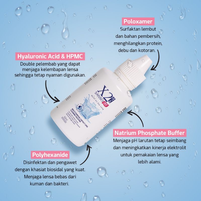 Cairan Pembersih dan perendam Softlens X2 Sanso MPS