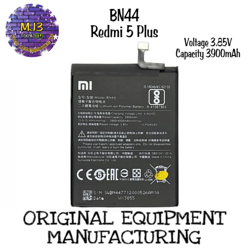Baterai xiaomi BN44 Redmi 5plus Redmi 5 plus battery batre bat