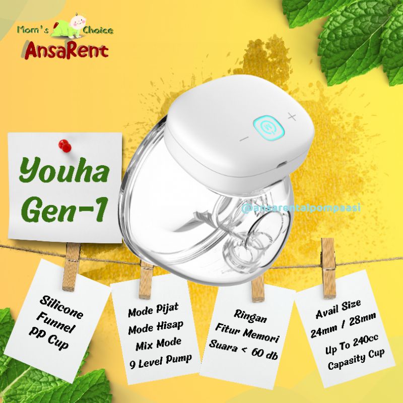 Sewa Youha Gen-1 Youha Gen1 Rental Pompa Asi Handsfree ISI FORM DULU SEBELUM CHECKOUT