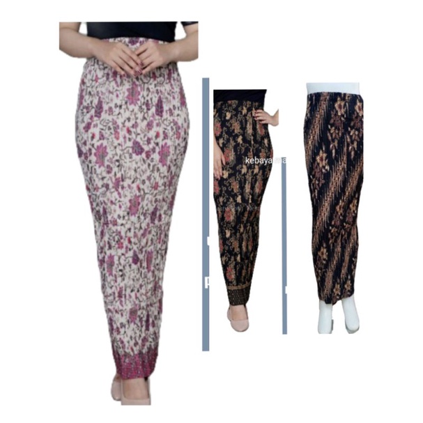 rok plisket batik untuk kondangan / style kondangan pake rok batik hijab / kebaya rok plisket kekini