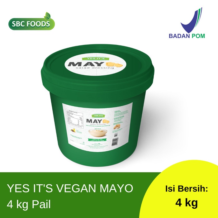 

SBC FOODS YES MAYO 4LITER SOYA BEAN OIL/VEGAN MAYO/MAYONISE SEHAT