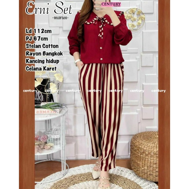 Erni set setelan cotton rayon bangkok by Century
