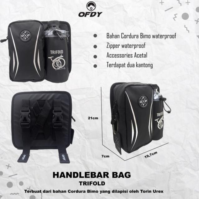 Tas Sepeda Stang Seli Handlebar Sepeda Lipat - 3Seli Hitam