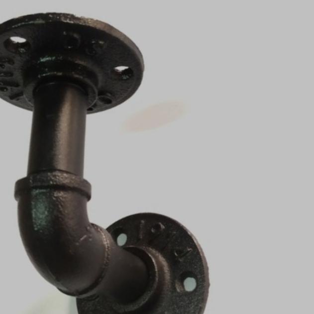 Vintage pipe shelf bracket pipa besi industrial 1/2 inch - pipa 10 cm