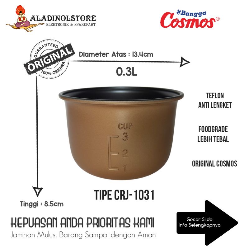 Panci Teflon MagicCom COSMOS 0.3L CRJ 1031 CRJ1031 Original