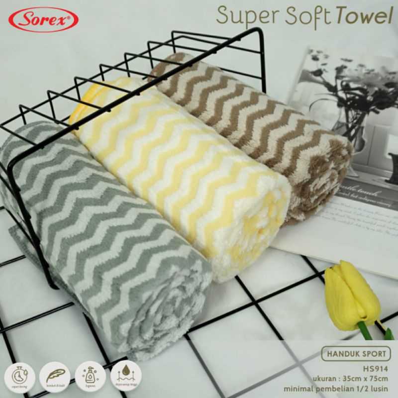 Handuk sport sorex microfiber HS 914/handuk leher motif zigzag