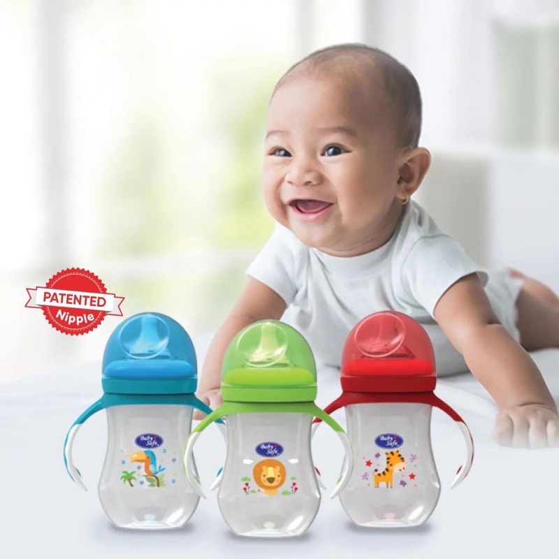 Baby safe wn06 handle bottle - botol susu | botol minum bayi dengan pegangan