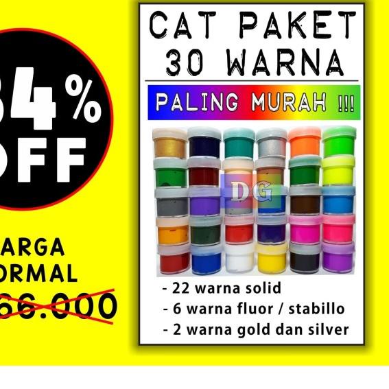 

30 Cat Paket - Cat Tekstil / Lukis utk kaos / kanvas / tas / sepatu